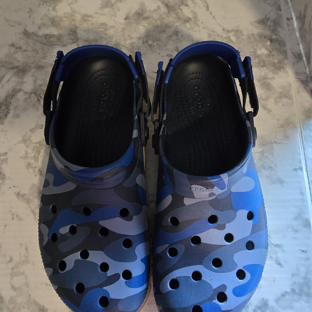 CROCS Camo Sandals - Blue and Black